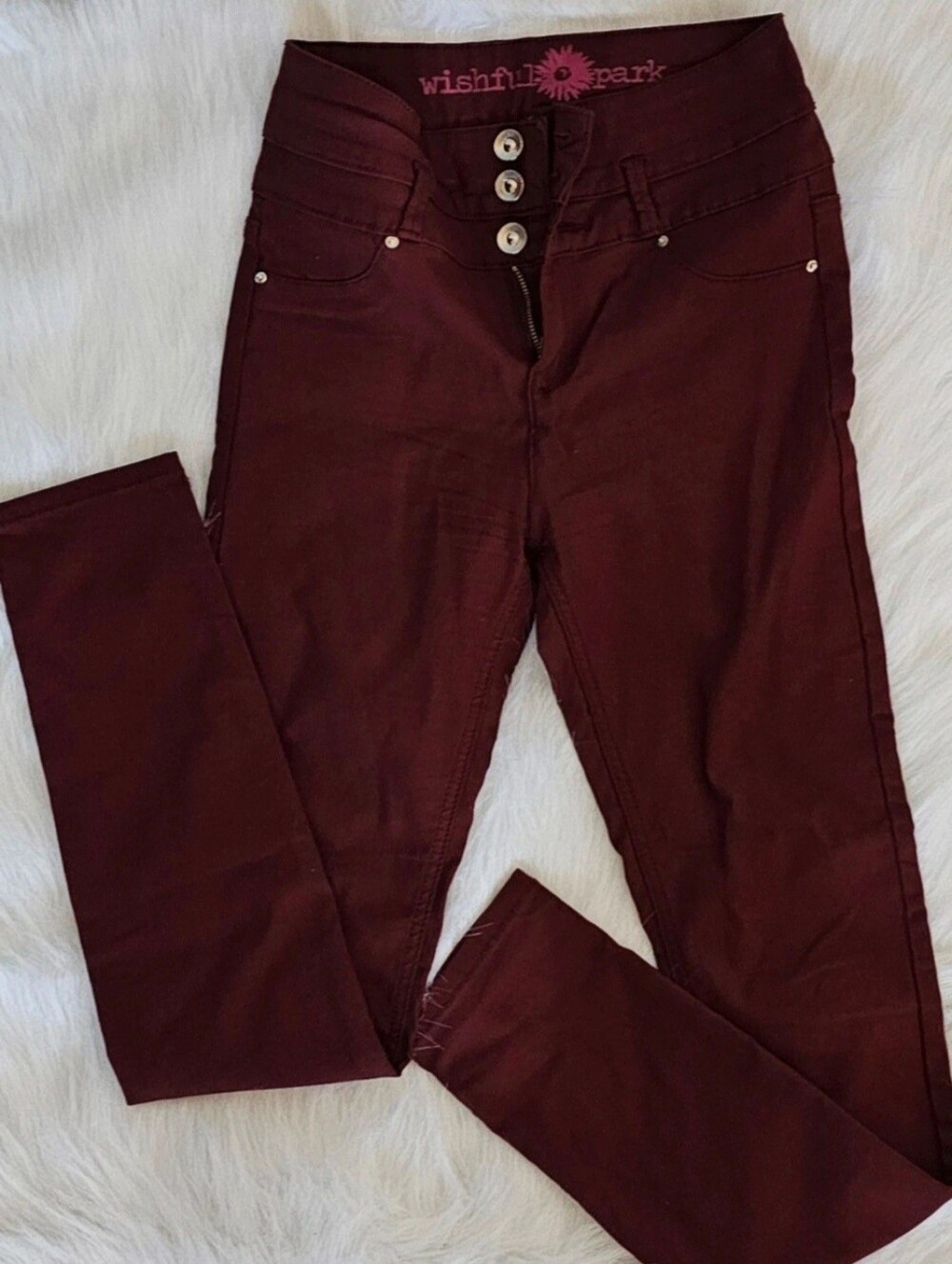 Wishful Park High-Waist Skinny Jeans - Deep Burgundy Size 9